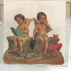 ❤️ Valentines Day Die Cut Stand Up Easel Greeting  Card Cupids  New